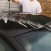 Big bang citrus vehicle pre-wash spray being applied to car paintwork